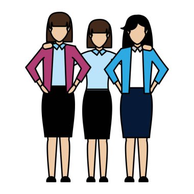 zarif iş kadınları profesyonel yönetici başarı vektör çizim renk