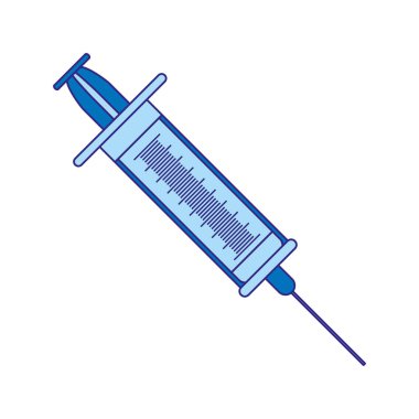Duo renk tıbbi şırınga enjeksiyon sağlık tedavi vektör çizim