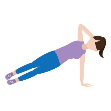 vektör çizim eğitim fitness kadın yan plakalar