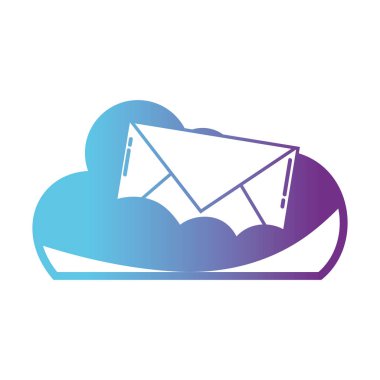 satır bulut verileri e-posta kartı mesaj vektör çizim ile