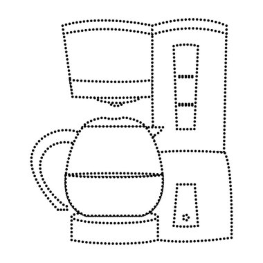noktalı şekil kahve makinesi makine nesnesi kavanoz vektör çizim ile