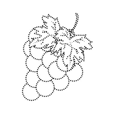 noktalı şekil lezzetli üzüm meyve organik lezzetli vektör çizim