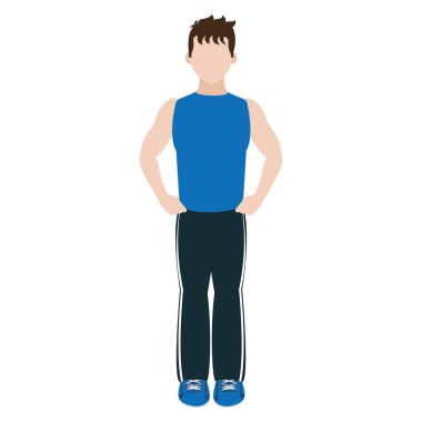 spor giyim vektör çizim ile eğitim atlet adam