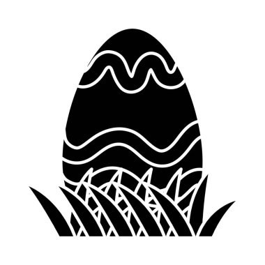 siluet figürler dekorasyon stil vektör çizim ile Paskalya yortusu yumurta