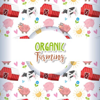 Arka plan çizgi film vektör çizim grafik tasarım ile tarım organik