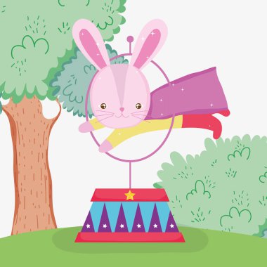 tavşan kahraman kostüm Hoop vektör çizim atlama