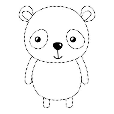 noktalı şekil mutlu panda vahşi sevimli hayvan vektör çizim