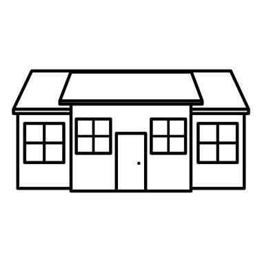 satır residencial ve büyük ev windows kapı vektör çizim