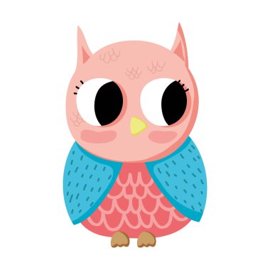 çok güzel baykuş vahşi sevimli hayvan vektör çizim