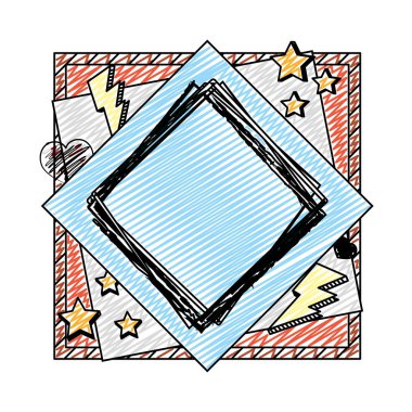 Doodle grafik elle çizilmiş geometrik şekil vektör çizim