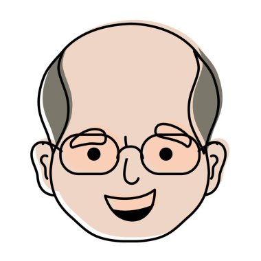 taşınan renk avatar adam kafa saç modeli ve gözlük vektör çizim ile