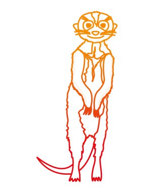 satır şirin meerkat vahşi hayvan çöl vektör çizim içinde bozulmuş