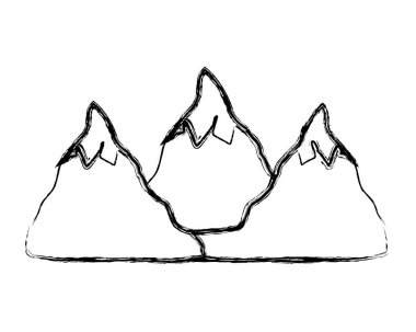 kış hava vektör çizim grunge doğal karlı dağlara