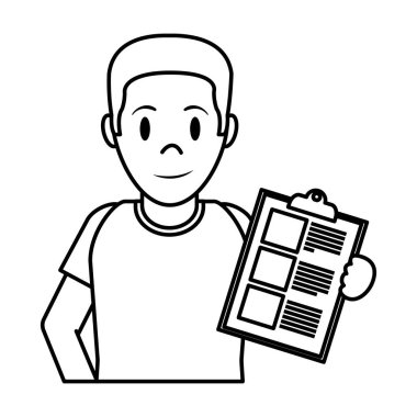 onay listesi vektör çizim ile satır mutlu teslimatçı