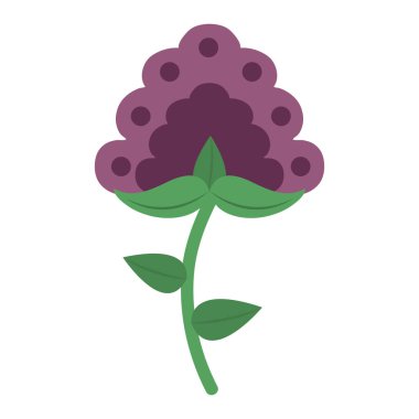 şirin doğal çiçek bitki yaprakları vektör çizim ile