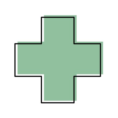 çapraz mühür acil hastaneye simge vektör çizim taşınan renk