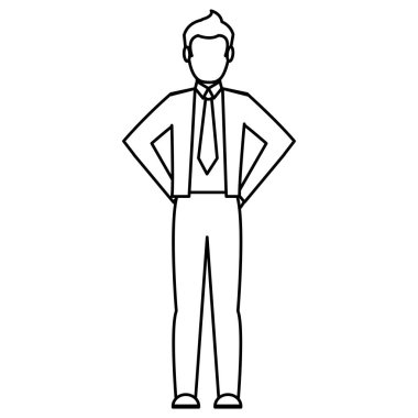 satır işadamı kurumsal başarı takım elbise office vektör çizim ile