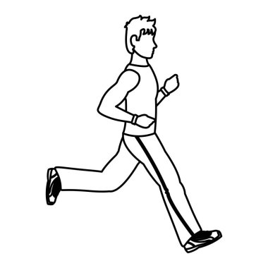 satır fitness egzersiz eğitim vektör çizim koşan adam