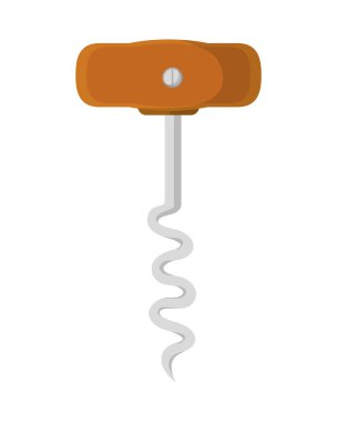 şişe şarap vektör çizim ortaya çıkarmak için tirbuşon nesne