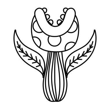 çizgi video oyunu çiçek bitki ağız ve diş vektör çizim ile