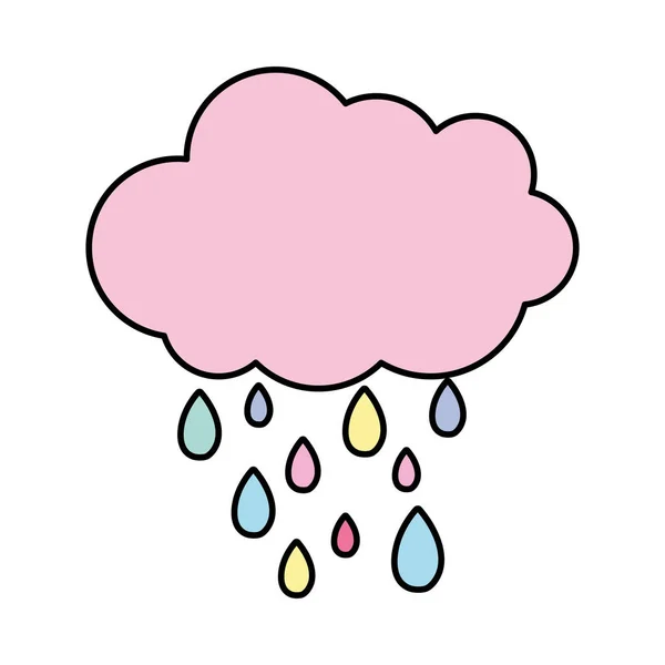 Line Barva Přírody Mrak Pršet Počasí Obloze Vektorové Ilustrace — Stockový vektor