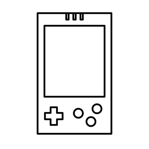 Line Videogame Konsolen Spela Med Knapparna Controller Vektorillustration — Stock vektor