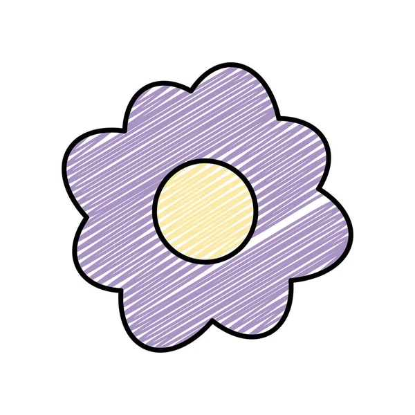 Doodle Agradável Flor Natureza Com Pétalas Estilo Vetor Ilustração — Vetor de Stock