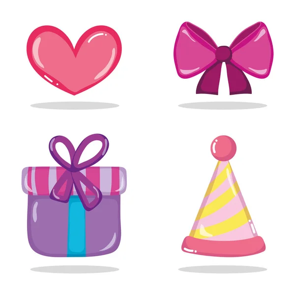 Set of birthday icons collection vector illustration graphic design