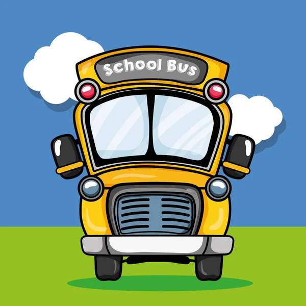 School Bus Tranport Design Student Vector Illustration — Stock Vector