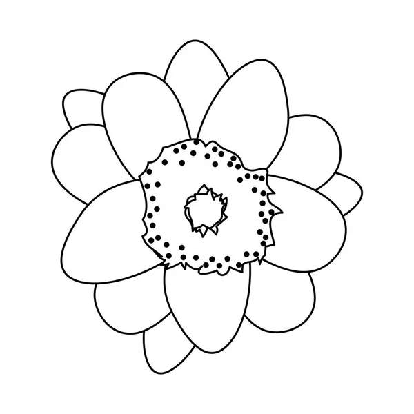 Linie Niedliche Blumen Mit Niedlichen Natur Blütenblätter Vektor Illustration — Stockvektor