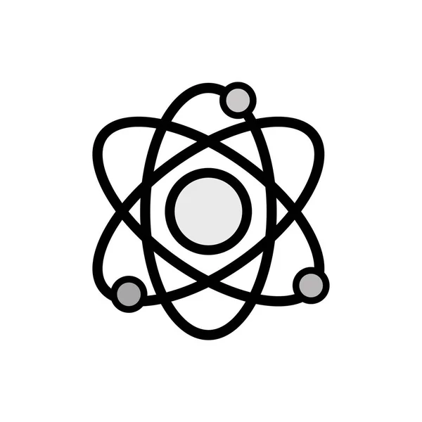 Skali Szarości Fizyki Orbicie Atomu Chemia Edukacja Ilustracja Wektorowa — Wektor stockowy