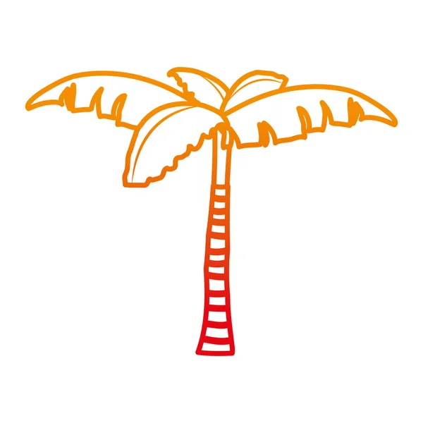 Linha Degradada Palmeira Natureza Com Folhas Desenho Vetor Ilustração —  Vetores de Stock