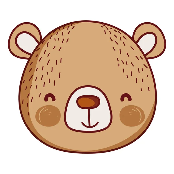 かわいいクマの頭の野生動物のベクトル図 — ストックベクタ