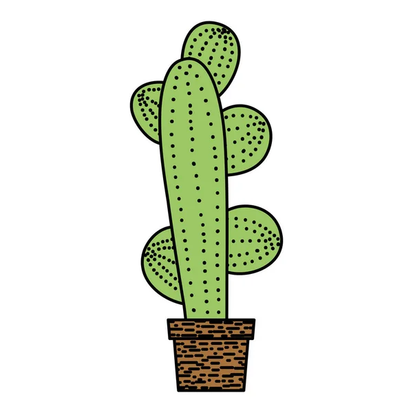 Couleur Natura Cactus Désert Plante Intérieur Pot Fleurs Vecteur Illustration — Image vectorielle