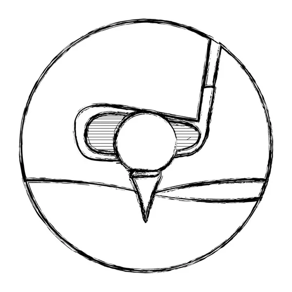 ベクトル図を再生するボールとグランジ プロゴルフ バット — ストックベクタ