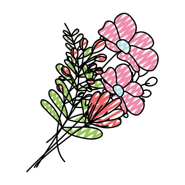 Векторная Иллюстрация Стиле Тропических Цветов — стоковый вектор