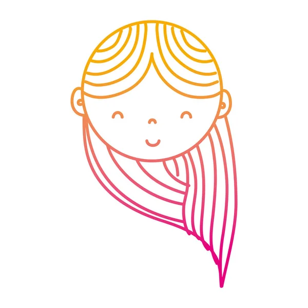 Деградированная Линия Счастливая Женщина Волосатым Дизайном Векторной Иллюстрации — стоковый вектор