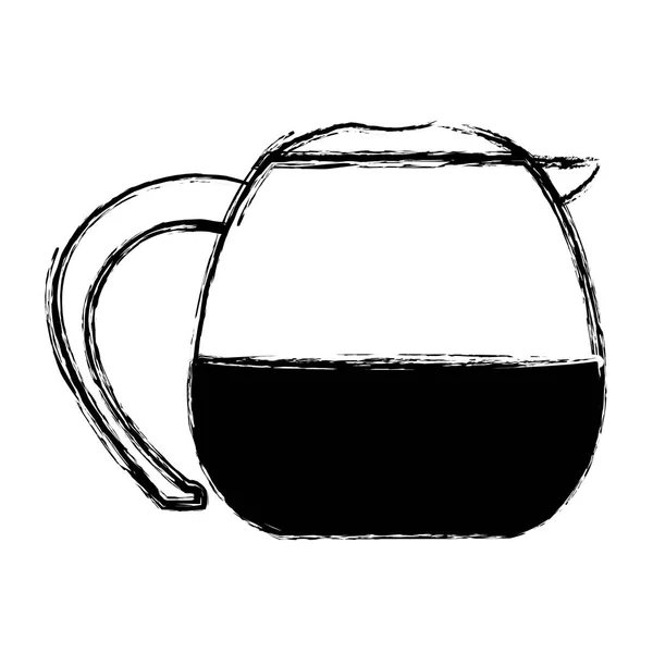 Grunge Koffie Pot Met Verse Warme Drank Vectorillustratie — Stockvector