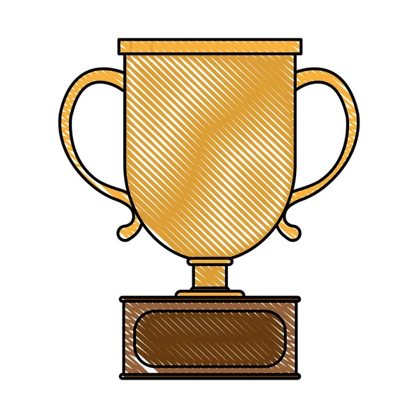 Premio Taza Doodle Ilustración Del Vector Competición Deportiva Ganador — Vector de stock