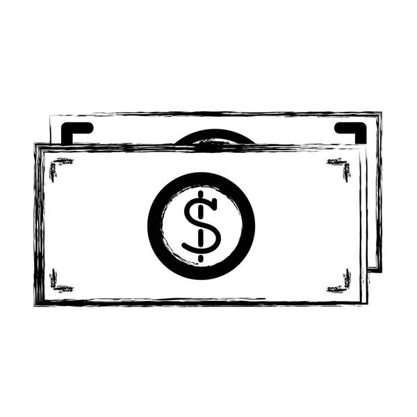 Grunge Economy Dollar Bills Cash Money Vector Illustration — Stock Vector