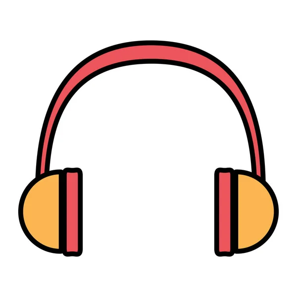 Tecnología Auriculares Modernos Color Para Escuchar Ilustración Vectorial Música — Archivo Imágenes Vectoriales