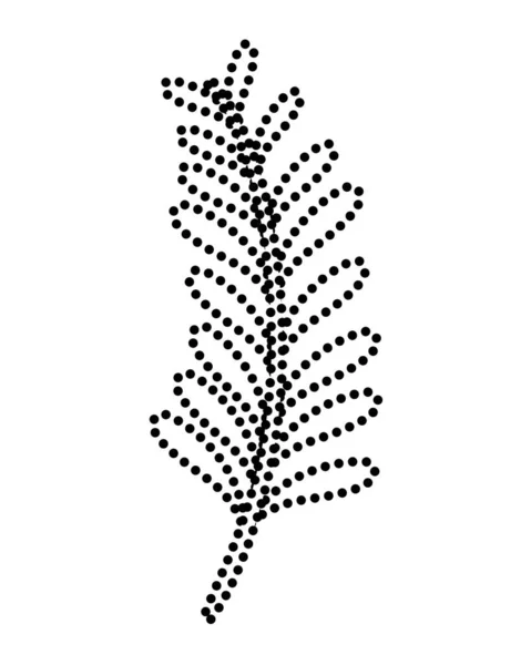 ドット形状のシュロの葉熱帯自然植物のベクトル図 — ストックベクタ