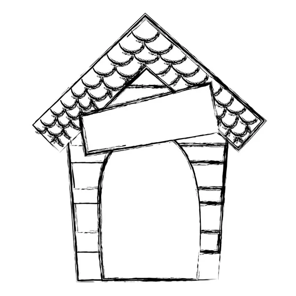 Векторная Иллюстрация Защите Деревянных Собачьих Домов — стоковый вектор