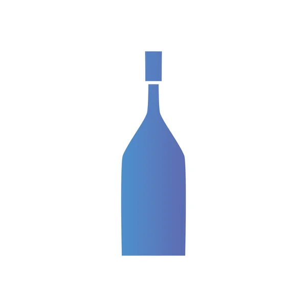 line wine bottle beverage to celebration vector illustration