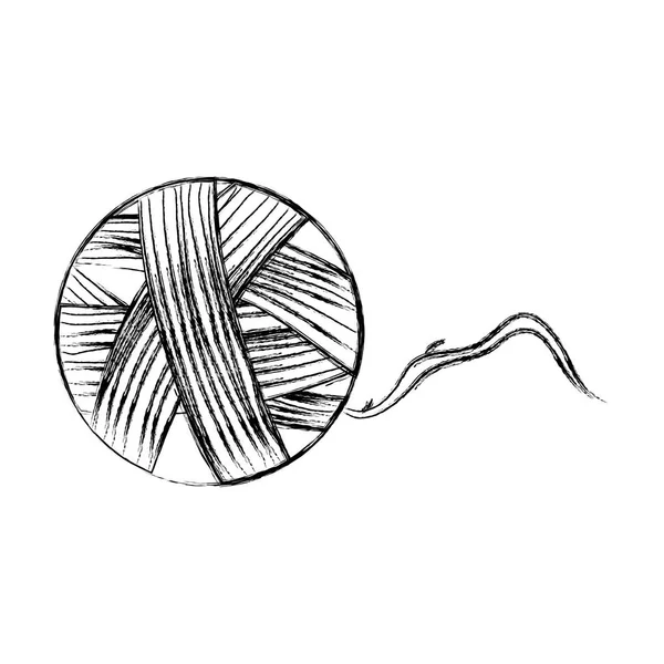Grunge Wool Ball Illustration Vectorielle Objet Textile Traditionnel — Image vectorielle