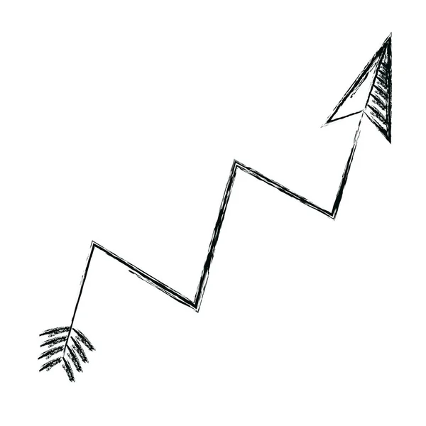 Grunge Piktogram Pil Riktning Tecken Ikonen Vektorillustration — Stock vektor
