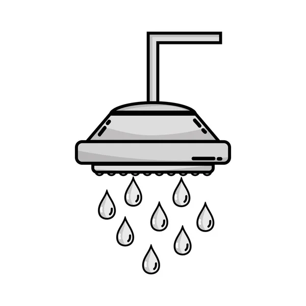 Αποχρώσεις Του Γκρι Υδραυλικών Ντους Σωλήνα Νερό Σταγόνες Εικονογράφηση Διάνυσμα — Διανυσματικό Αρχείο