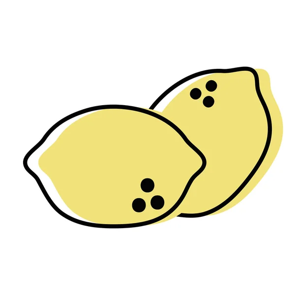delicious lemons organic fruit food vector illustration