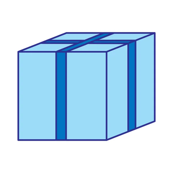 Grunge Box Paket Leverans Objekt Vektorillustration — Stock vektor
