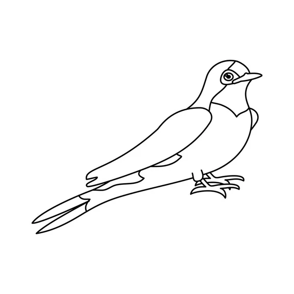 Garis Kecantikan Burung Hewan Dengan Sayap Dan Kaki Vektor Ilustrasi - Stok Vektor